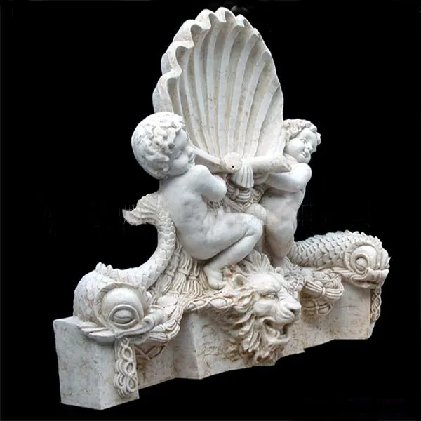 Statue de bébé ange en pierre de style occidental, livraison gratuite Statue en pierre sculpté d'ange, statue en pierre, sculpture de jardin, bon marché