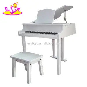Piano Mainan Kayu Warna Putih untuk Anak-anak, Mainan Piano Anak Kayu Edukasi, Mainan Piano Bayi Kayu untuk Dijual W07C018