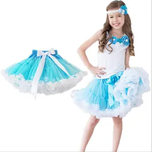 wholesale super fluffy girls turquoise tutu pettiskirts