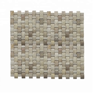 Carrelage de <span class=keywords><strong>douche</strong></span> en mosaïque beige, forme d'arc 3D, finition mixte, mosaïque de sol, anneau en 3D - Product Image 5
