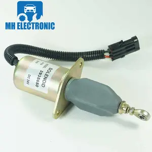 MH Electronic Fuel Shutdown Solenoid Valve Shut off Stop for Cummins 6CT Diesel Parts Engine Stop Solenoid 3935650 3935649 24V