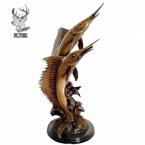 Decorazione esterna bronzo grande Marlin pesce fontana scultura - Product Image 2