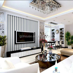90176 <span class=keywords><strong>ihouse</strong></span> Venta caliente moderno blanco y negro raya diseños de papel pintado - Product Image 5