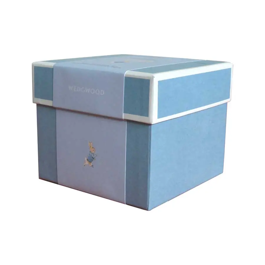 Couvercle en carton, exquis, design couleur bleue, base avec tasse et bande de ventre, boîte en papier d'emballage, 10 pièces