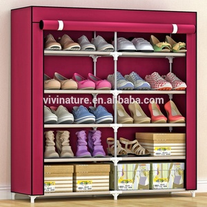 Portable Porte-Chaussures Double Rangée Étagère À Chaussures recouvert de Tissu Non-Tissé Étagère - Product Image 6