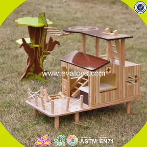 2018 Nuovi prodotti per bambini al coperto giocattoli di legno treehouse dollhouse W03B059