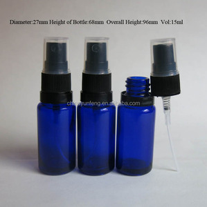 Vente chaude boston rond bleu verre recharge parfum vide bouteilles avec tamper evident pulvérisateur à pompe - Product Image 1
