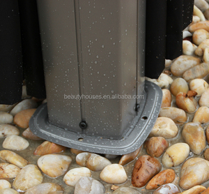Gazebo d'extérieur en aluminium avec structure renforcée en fer, toit rigide en polycarbonate, imperméable, pour patio, jardin, protection solaire, anti-pluie et moustiquaire naturelle - Product Image 6