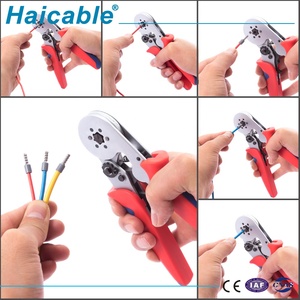Haute qualité Hexagone sertissage cosse de câble pressage <span class=keywords><strong>pince</strong></span> pour Double manchons d'extrémité 2*0.25-2 * 4.0mm 2/2*20-2*11 AWG LXC8 6-6 - Product Image 6