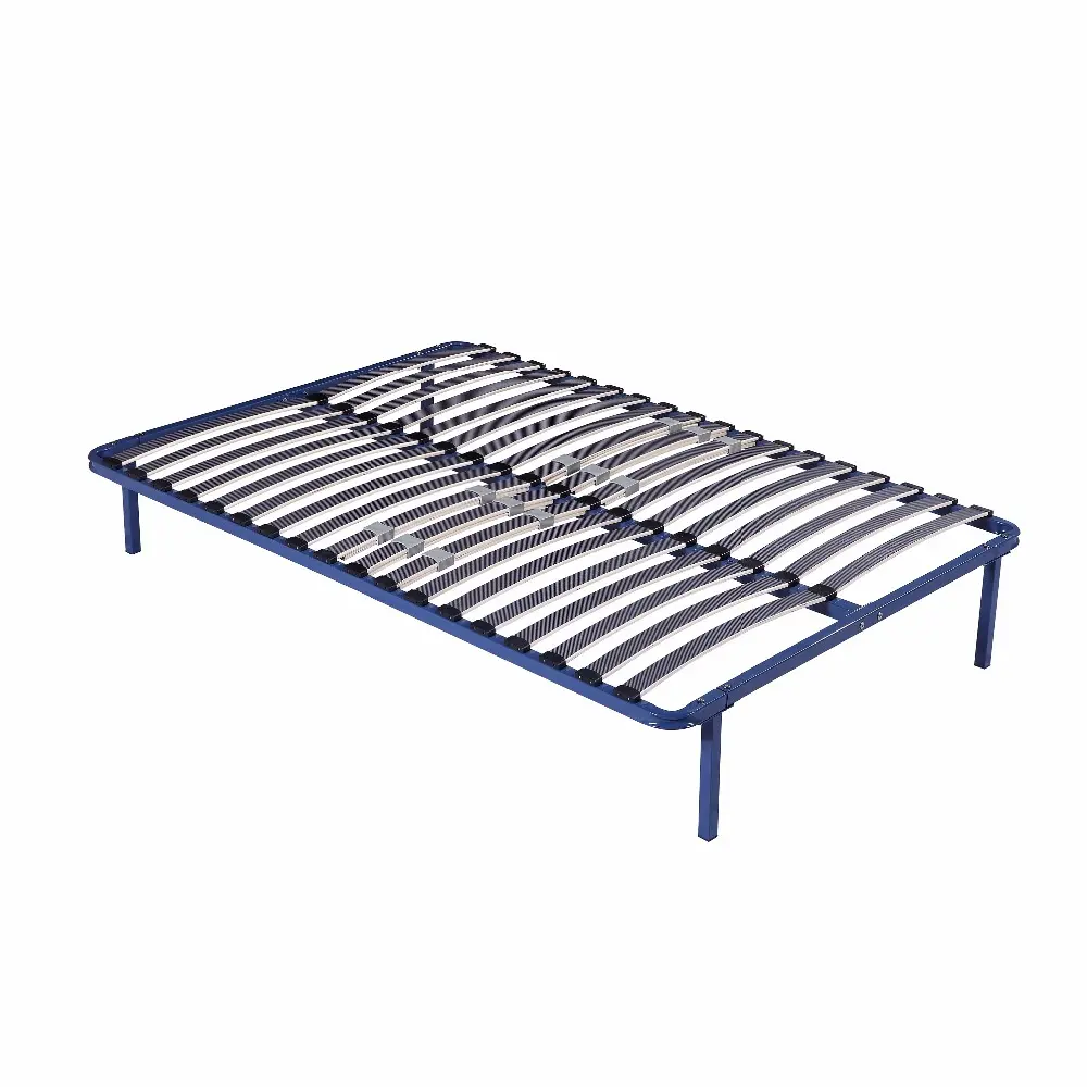 Cama de madeira de qualidade, armação de cama de tamanho grande, cama plana de metal e madeira plataforma
