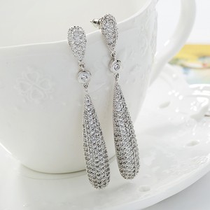 Boucles d'oreilles Teemi gros AAA Sparkling Vraiment luxe zircon cubique Micro Pavée Mode de soirée de mariage nuptiale lourd lo - Product Image 2