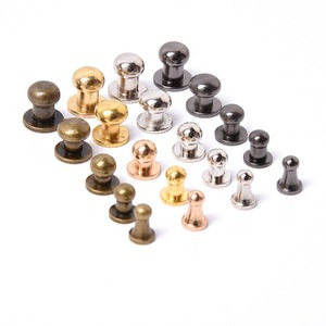 4mm-10mm Brass Screwback <strong>Button</strong> <strong>Stud</strong> for Leather - Product Image 2