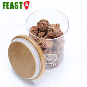<span class=keywords><strong>Pot</strong></span> de rangement en verre hertique, de grande capacité, <span class=keywords><strong>transparent</strong></span> avec couvercle en bois, 1 pièce - Product Image 3