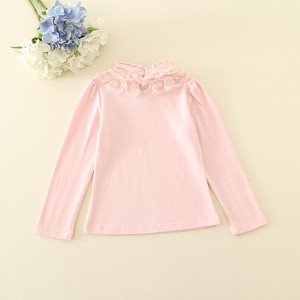 Bambino di un pezzo magliette maniche lunghe top per le ragazze del bambino rosa e bianco a maniche lunghe T-Shirt per l'autunno - Product Image 2