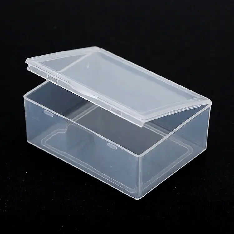 Rechthoek Scharnierende deksel plastic containers/Kleine doos met scharnierend deksel kleine doos verpakking plastic mini transparante kleine dozen