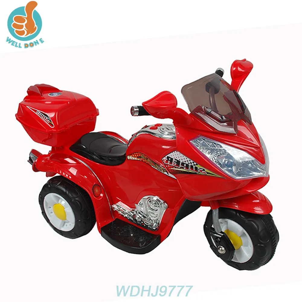WDHJ9777 motociclette elettriche economiche per bambini bambini moto tre ruote Happy Baby Ride On Toy Car con immagine del fumetto