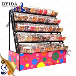Adjustable Candy rack acrylic bins and scoop