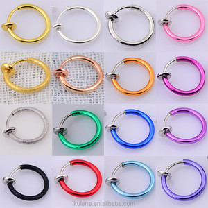 Caliente con Clip Boby <span class=keywords><strong>labio</strong></span> de la nariz del oído Fake Piercing anillos Stud Punk Goth <span class=keywords><strong>falso</strong></span> pendientes de <span class=keywords><strong>aro</strong></span> Septum - Product Image 1