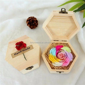 Plain Unfinished <strong>Box</strong>, Hexagon Unpainted <strong>Wooden</strong> Jewelry <strong>Box</strong> DIY <strong>Storage</strong> Chest Treasure Toy Case 13x 11x 7cm - Product Image 5