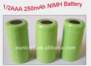 1/2AAA Ni-MH 1.2V แบตเตอรี่ NIMH แบบชาร์จไฟได้250MAh