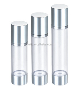 Bouteille en plastique PET à pompe sans air de 4oz, diamètre de 41mm, sérigraphie revêtue d'aluminium pour shampooing, parfum, lotion - Product Image 1