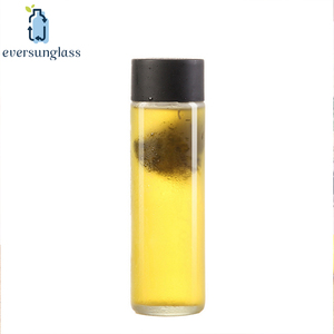 Bouteilles d'<span class=keywords><strong>eau</strong></span> en verre vides transparentes personnalisées de 400ml Bouteilles à boire portables Bouteilles en verre de style <span class=keywords><strong>Voss</strong></span> - Product Image 2