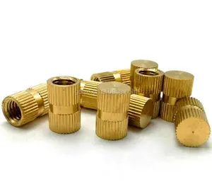 Tùy chỉnh thực hiện và tiêu chuẩn brass-sự cán vân chèn threaded nut cho nhựa