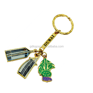 Venta al por mayor Dubai recuerdo llavero chapado en <span class=keywords><strong>oro</strong></span> llaveros Burj Dubai torre <span class=keywords><strong>de</strong></span> Palm colgante encanto clave <span class=keywords><strong>de</strong></span> <span class=keywords><strong>la</strong></span> cadena - Product Image 2