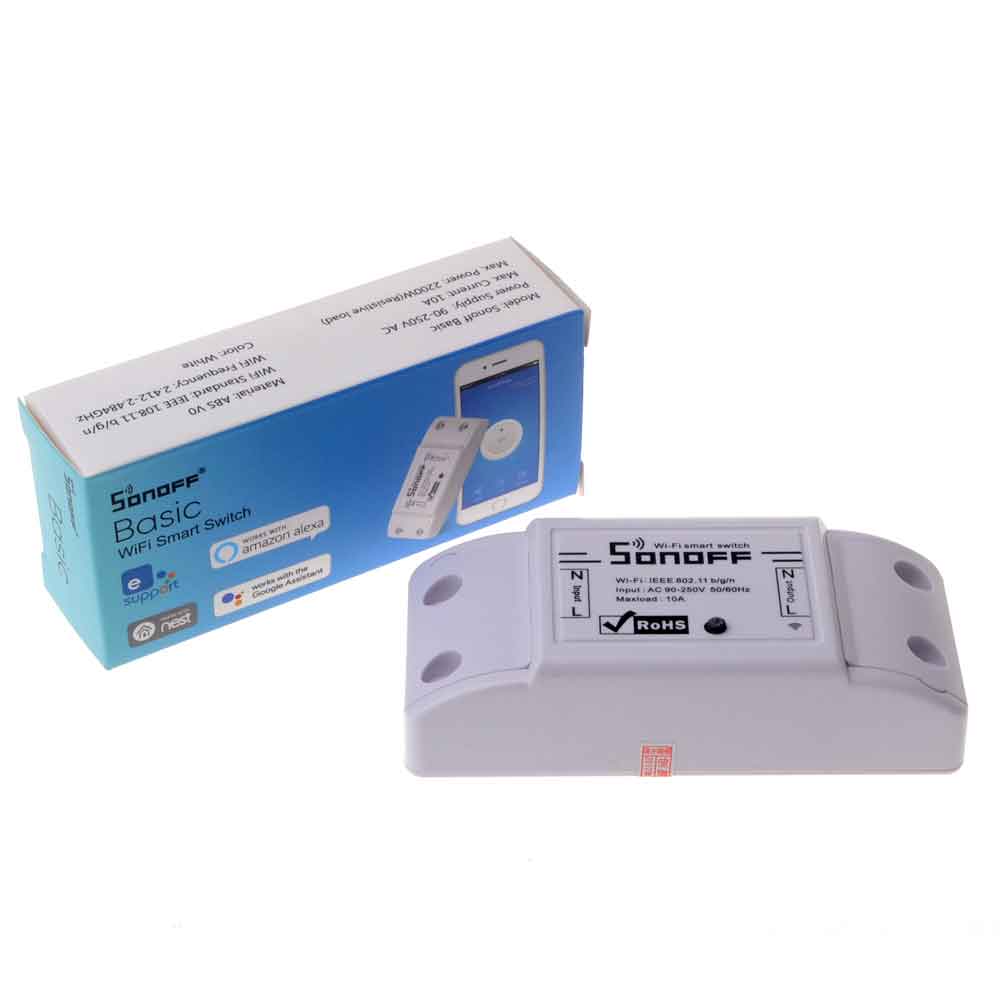 Модуль переключателя SONOFF Basic R2, универсальный таймер выключателя Wi-Fi «сделай сам», умный выключатель света для умного дома, работает с Alexa