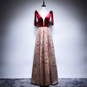 Red wine color long deals dresses