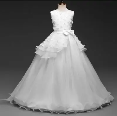 Fall new girl's wedding dress long dress baby princess floor-length gown