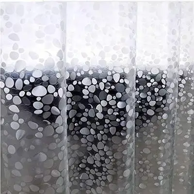 Quiki 3d Waterproof with 12pcs hooks Shower Curtain Transparent Clear Bathroom Curtain Luxury peva shower curtain