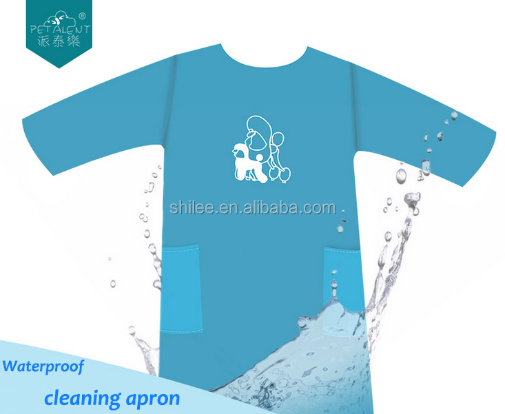 Водонепроницаемый ПЭТ очистки фартук одежда с рукавом для домашних животных или мужские