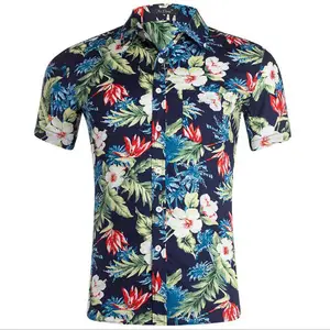 Factory direct sale 100% cotton or custom printed hawaiian men casual shirts in stock