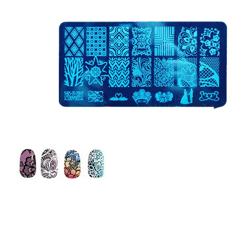 nails salon stamping nail art template Lace Metal Stamp Nail Art Stamping Plates