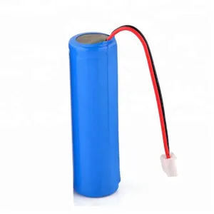 Batería de iones de litio plana, 100 unids/lote, recargable, ciclo profundo, 9.25wh, 18650, 3,7 v, 2500mah, con puerto JST