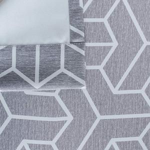 Grey Geometric <strong>Lines</strong> <strong>Curtains</strong> for Bedroom Grommet Top <strong>Thermal</strong> Insulated Blackout Print <strong>Curtain</strong> Panels for Living Room - Product Image 5