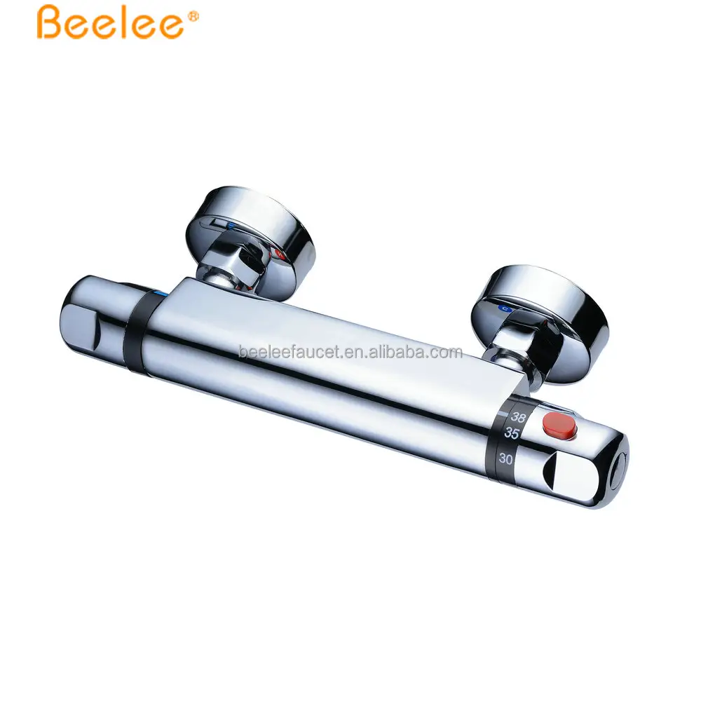 Beelee BL0202 OEM क्रोम suface पीतल मिक्सर बौछार थर्मास्टाटिक मिश्रण वाल्व स्वचालित जल तापमान नियंत्रण के लिए Faucets
