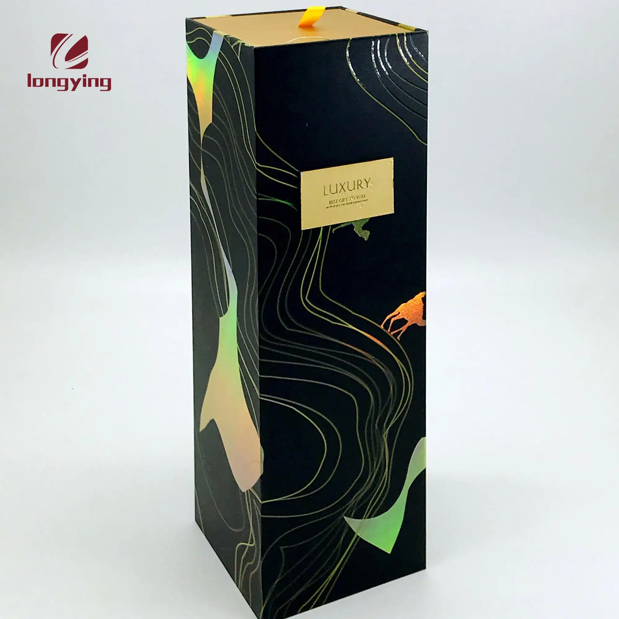 Cina di lusso su ordinazione nero opaco di vibrazione del magnete scatola di scatola di cartone con bottiglia di vetro 750 ml per eva rivestimento in schiuma di vino scatole di imballaggio
