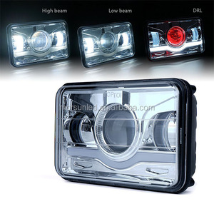 Phares de camion led H4 auto, feu de croisement et de route, avec yeux d'ange, 4x6 pouces, nouveau produit, - Product Image 5