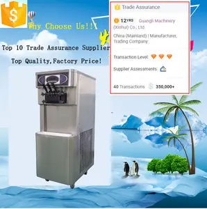 Gongly Bán Buôn Taylor Máy Làm Kem Ba Hương Vị Mềm Phục Vụ Ice Cream Maker Với CE ROHS ISO