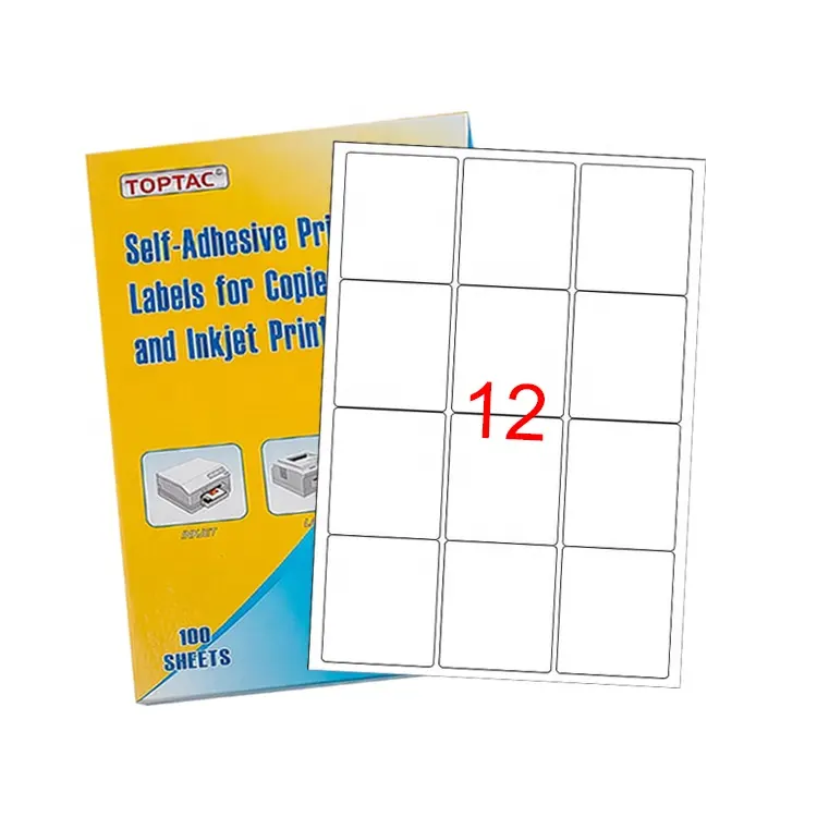 White Matte 8.5 x 11 Shipping Address Label Sticker with 12 Labels