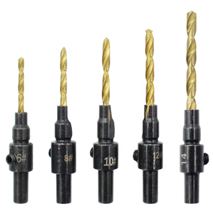 5 adet set titanyum kaplama <span class=keywords><strong>HSS</strong></span> havşa matkap ucu koni Bit seti hızlı değişim ahşap yuvarlak saplı vida ağaç İşleme - Product Image 4