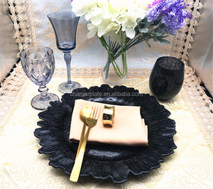 Plaque de chargeur à fleurs <span class=keywords><strong>en</strong></span> <span class=keywords><strong>verre</strong></span> coloré, décoration de mariage, vintage, vente <span class=keywords><strong>en</strong></span> gros <span class=keywords><strong>pas</strong></span> <span class=keywords><strong>cher</strong></span> - Product Image 4