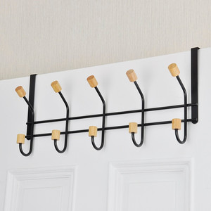 ตะขอไม้เคลือบยางแบบสองประตู5ชั้นที่เป็นมิตรกับสิ่งแวดล้อมสำหรับเสื้อผ้า - Product Image 2