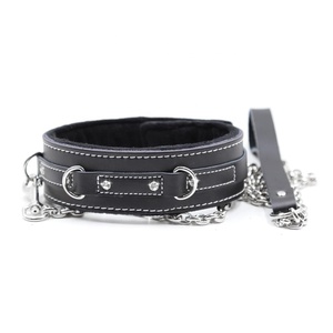 Hakiki deri yetişkin BDSM yaka zinciri erkek esaret seks oyuncakları fetiş köle esaret dişli dahil boyunluk yaka esaret - Product Image 3