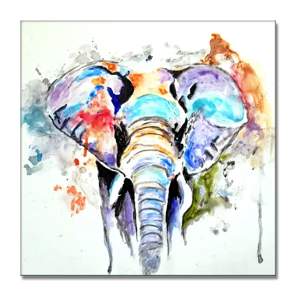 Pop Handgemachte Aquarell Abstrakte Tier Malerei Elefant