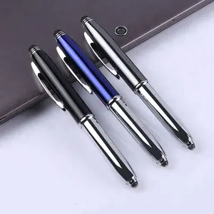 Asia Kustom Pulpen dengan Logo Stylus Logam Sentuh Roller Bola Pena dengan Lampu