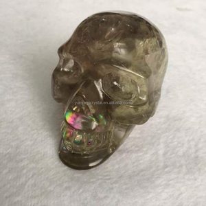 Encantadora Cráneo de Cristal de Citrino Arcoíris Hecha a Mano de Tamaño Real en Venta - Product Image 6