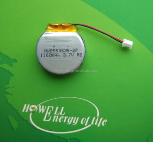 Eléctrica OEM reloj redondo lipo batería 553535 de 3,7 V 1160mAh de batería de polímero de litio recargable - Product Image 3